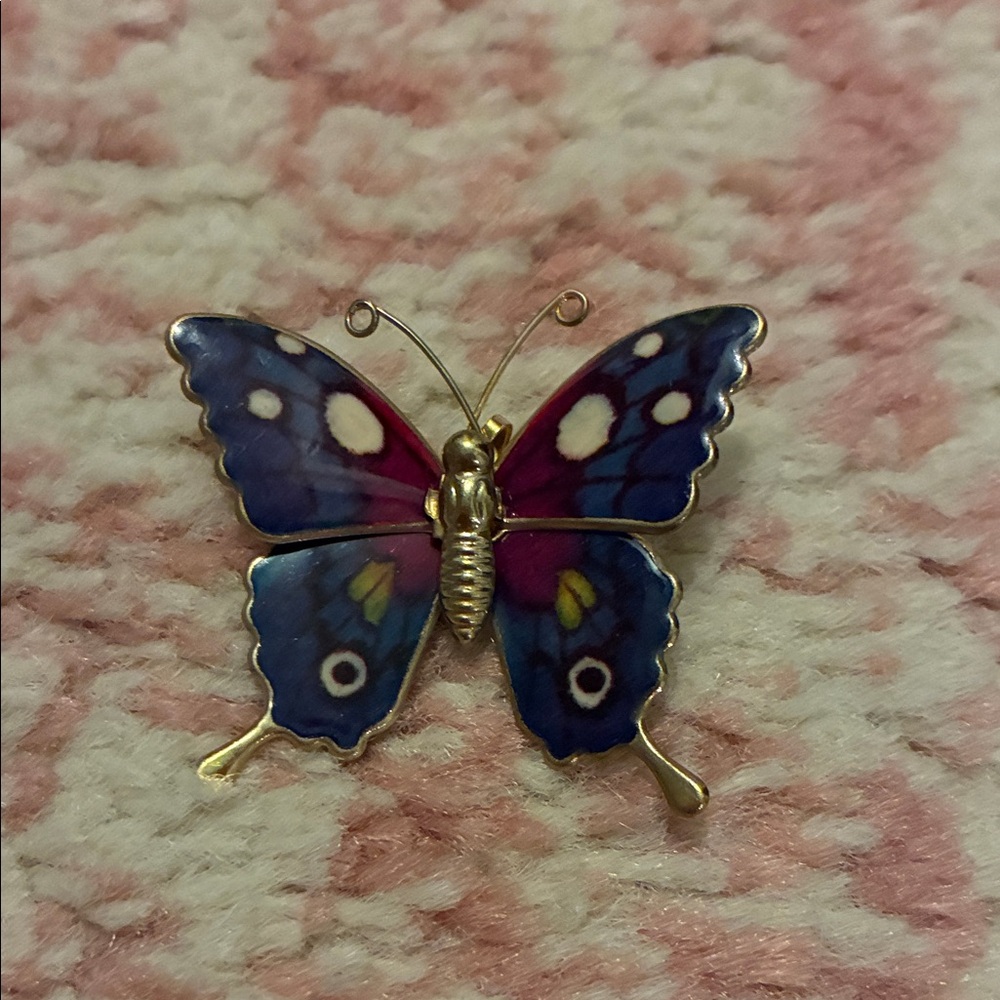 Gold-Tone Butterfly Brooch Pin